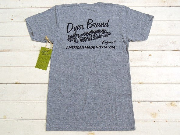 【DYER BRAND】ダイアーブランド・Crank・ポケットTシャツ&ステッカー/S/グレー