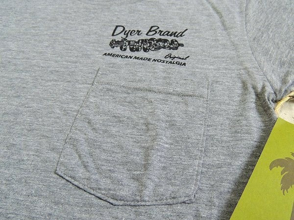 【DYER BRAND】ダイアーブランド・Crank・ポケットTシャツ&ステッカー/S/グレー