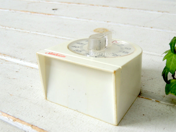 【Sunbeam】アイボリー色・プラスティック製・ヴィンテージ・キッチンタイマー・タイマー USA