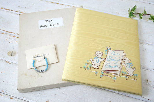 Babe Days 50s ビンテージ ベビーブック アルバム ミルクガラス ブレスレット 新聞