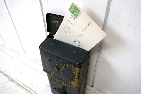 MAIL・ティン製・アンティーク・郵便受け・メールボックス・新聞受け付き・アメリカンビンテージ・US