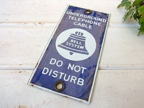 【BELL SYSTEM】電話会社・ホーロー製・アンティーク・サインプレート/看板 USA