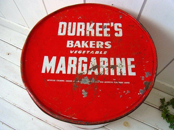 【DURKEE'S】マーガリンの大きなヴィンテージ・ブリキ缶/ティン缶 USA