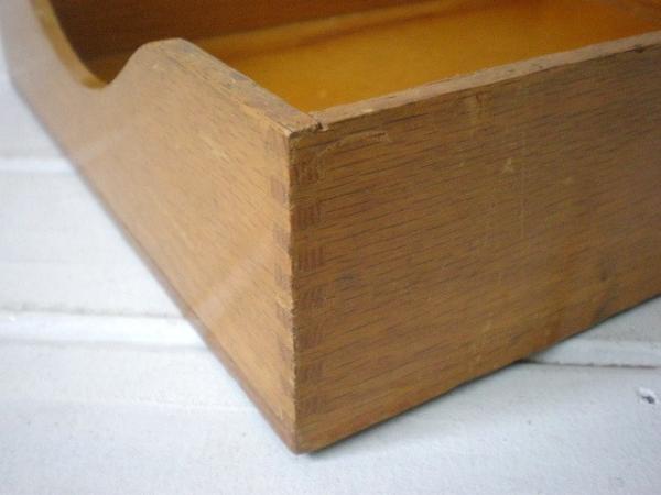 木製・組み木(あられ組)・ヴィンテージ・書類トレイ/書類ケース USA