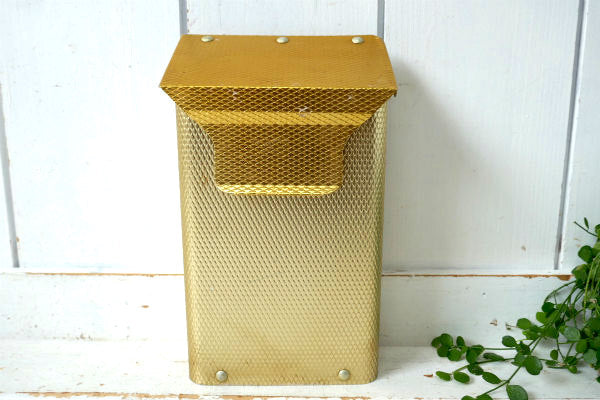 ゴールドトーン×スタッズ・ミッドセンチュリー・ヴィンテージ ・郵便受け・ポスト・メールボックス