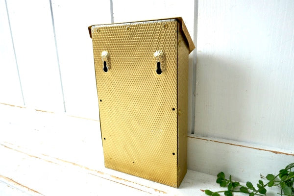 ゴールドトーン×スタッズ・ミッドセンチュリー・ヴィンテージ ・郵便受け・ポスト・メールボックス