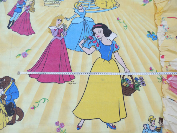 【ディズニープリンセス】シンデレラ&美女と野獣&白雪姫・ヴィンテージ・ベッドスプレッド/ベッドカバー