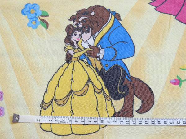 【ディズニープリンセス】シンデレラ&美女と野獣&白雪姫・ヴィンテージ・ベッドスプレッド/ベッドカバー