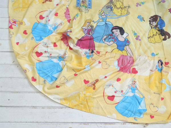 【ディズニープリンセス】シンデレラ&美女と野獣&白雪姫・ヴィンテージ・ベッドスプレッド/ベッドカバー
