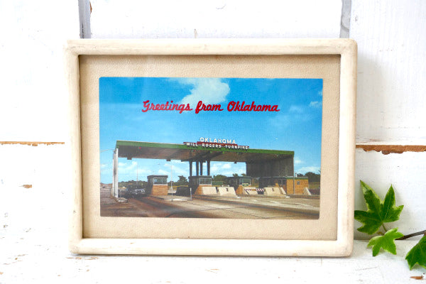 1950's US オクラホマ州 料金所 アメ車・風景・ヴィンテージ・ポストカード ハガキ・絵葉書