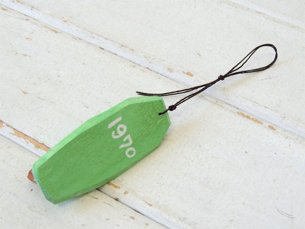 【I LOVE SURFING】松田大児・ミントグリーン・木製・ミニサーフボード・オブジェ⑮