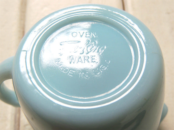 【ファイヤーキング】Fire King・50's・ターコイズ・シュガー&クリーマー・食器