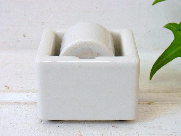 【SENGBUSCH】白色の陶器製・アンティーク・スタンプモイスチャー/切手ぬらし(S)　USA