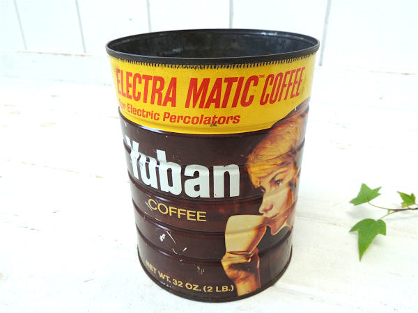 Yuban Coffee ユーバン・ティン製・大きめサイズ・ビンテージ・コーヒー缶・ブリキ缶