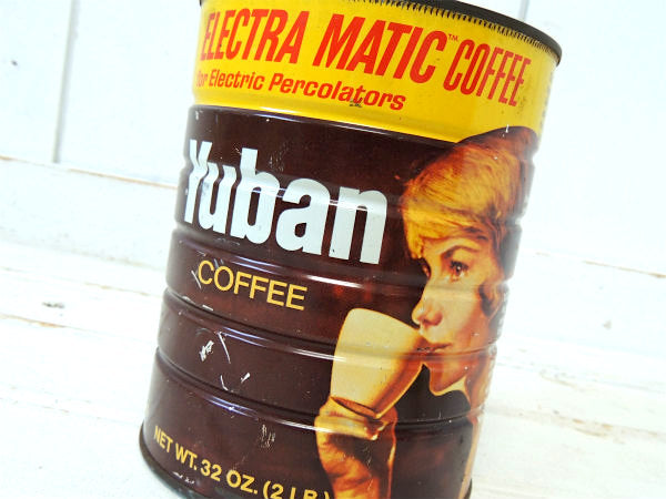 Yuban Coffee ユーバン・ティン製・大きめサイズ・ビンテージ・コーヒー缶・ブリキ缶