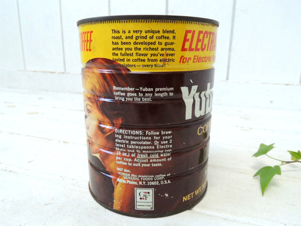 Yuban Coffee ユーバン・ティン製・大きめサイズ・ビンテージ・コーヒー缶・ブリキ缶