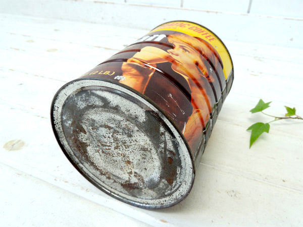 Yuban Coffee ユーバン・ティン製・大きめサイズ・ビンテージ・コーヒー缶・ブリキ缶