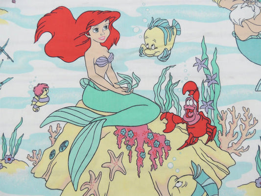 【リトルマーメイド】ディズニー・キャラクター生地・アリエル・ユーズドシーツ(フラットタイプ)