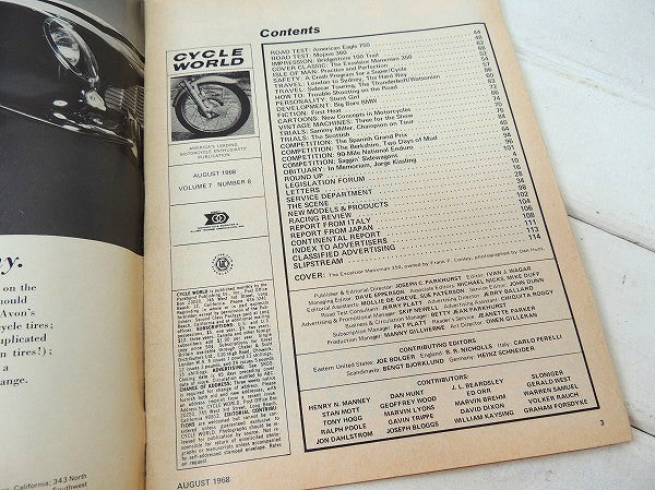 サイクルワールド 1968・トライアンフ アメリカンビンテージ オートバイ 雑誌 USA バイク