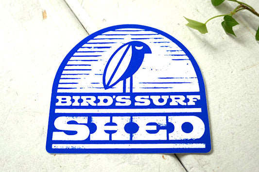 BIRD'S SURF SHED ホワイト&ブルー・サーフショップ・カリフォルニア・ステッカー