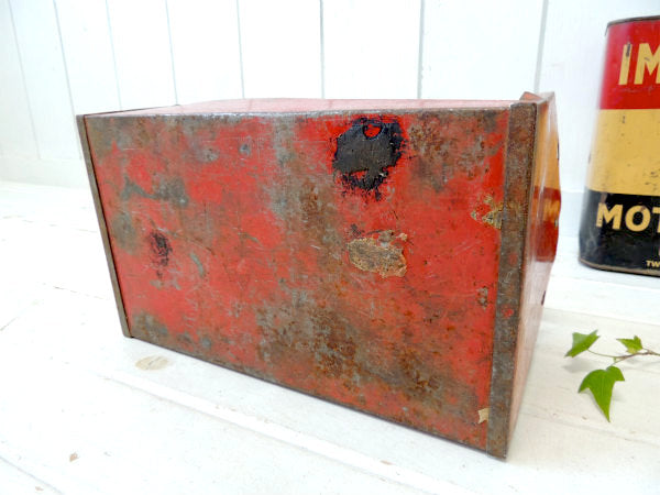 USA・レッドカラー・メタル製・工業系・工具箱・ヴィンテージ・ツールボックス・バスケット