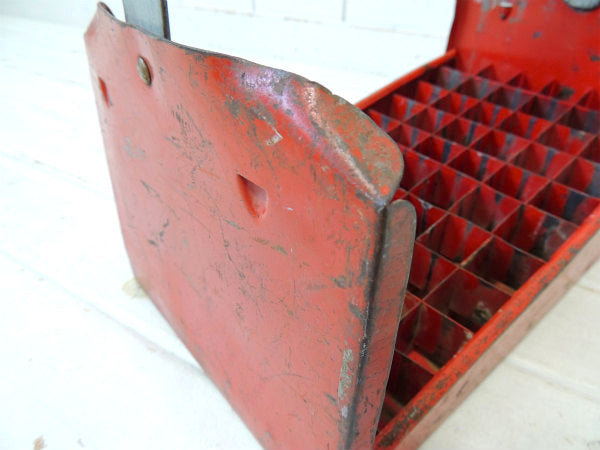 USA・レッドカラー・メタル製・工業系・工具箱・ヴィンテージ・ツールボックス・バスケット