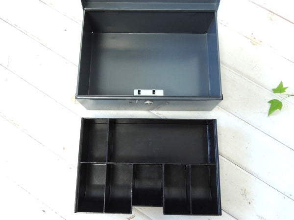 【Steelmaster・NY】工業系・仕切り付き・ビンテージ・キャッシュボックス/金庫USA