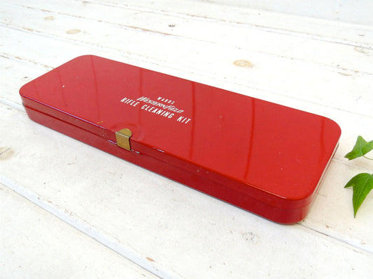 WARDS・ライフル・銃 レッドカラー・クリーニング・ビンテージ・ブリキ缶・ケース US 工具箱