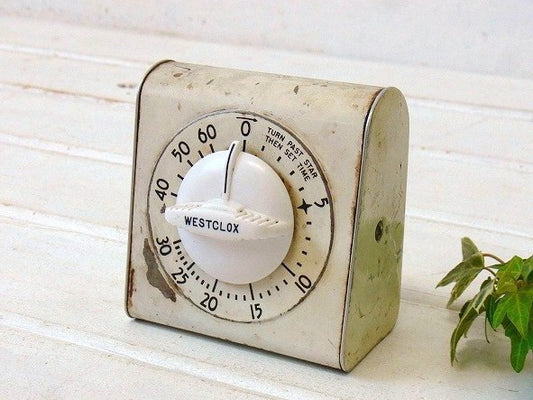 【WESTCLOX】メタル製・シャビーなヴィンテージ・キッチンタイマー/タイマー USA