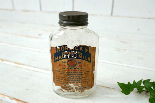 HORLICK'S タブレット ヴィンテージ ガラスボトル ガラス瓶 ノスタルジック レトロ USA