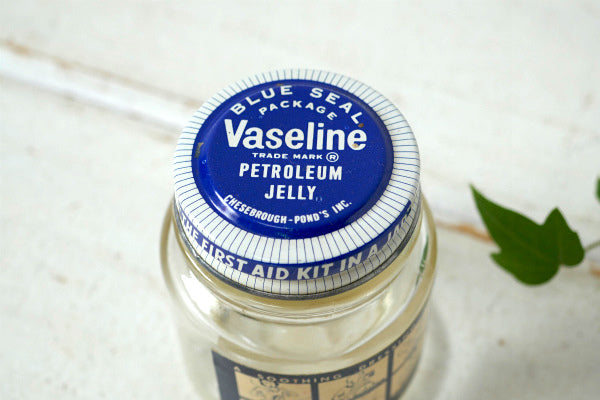 Vaseline ヴァセリン ヴィンテージ ガラスボトル ガラスジャー 薬瓶 パッケージ  USA