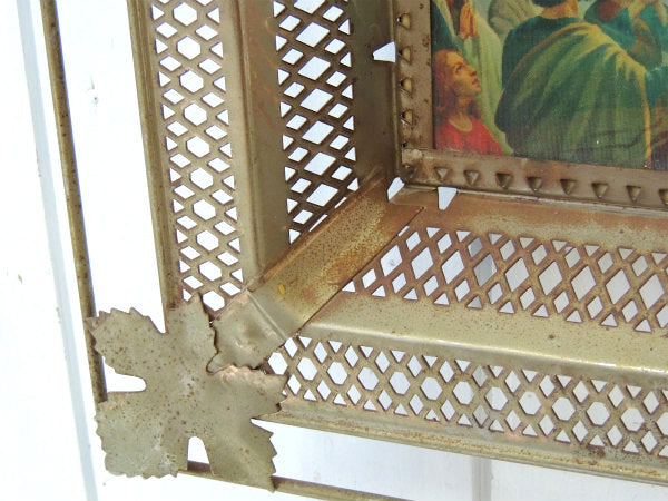 【十字架・キリスト・聖品】レンチキュラー・ライト付き・ヴィンテージ・ウォールデコ・壁飾り/電飾看板