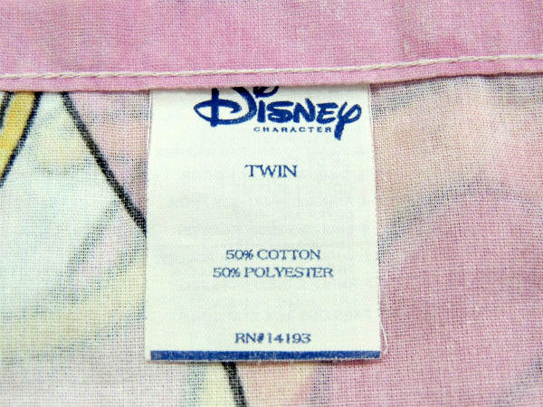 【美女と野獣】ディズニー・大柄プリント・ユーズドシーツ(フラットタイプ)USA