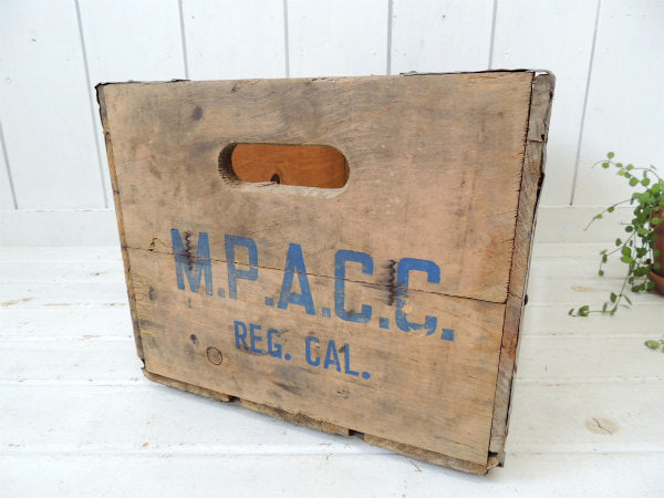【MPA】カリフォルニア・ミルク会社・ヴィンテージ・ウッドボックス/木箱・アドバタイジング