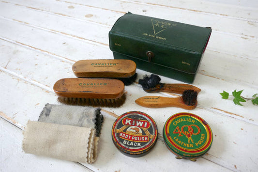 Cavalier 400 携帯用 50's ヴィンテージ 靴磨きセット シューケアセット 道具付き