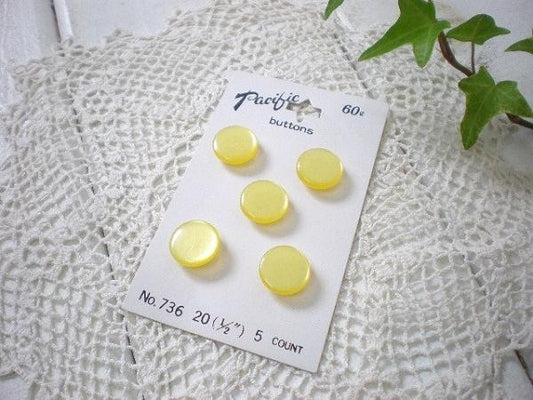 【PacificButton】デッドストック・アンティーク・ボタン・1シート(イエロー)