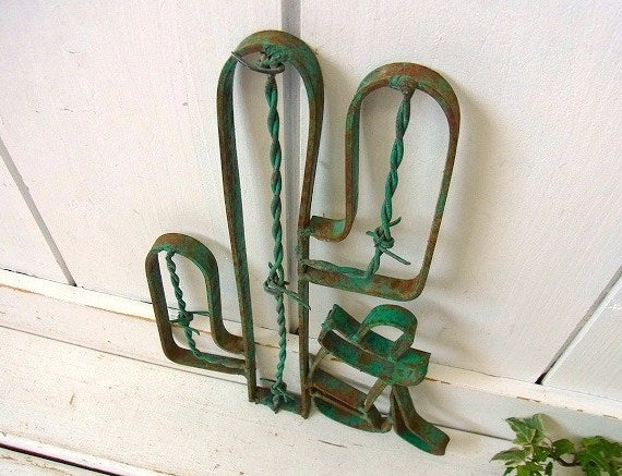 サボテン型・アイアン製・ヴィンテージ・壁飾り/ウォールデコ USA