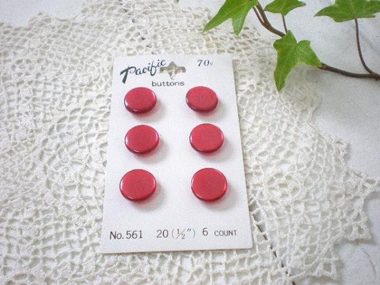 【PacificButton社】デッドストック・アンティーク・ボタン・1シート(レッド)