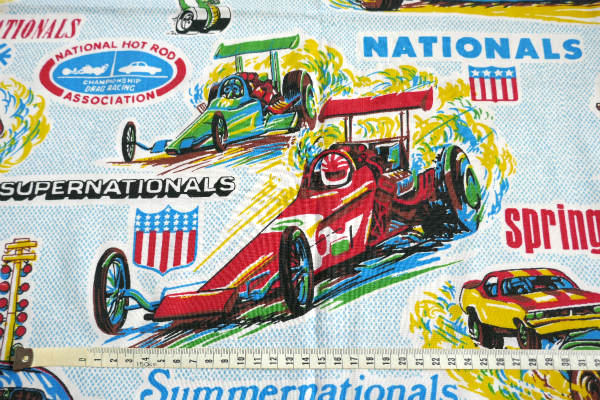 NHRA ホットロッド 北米ドラッグレース 70's ヴィンテージ ユーズドシーツ ベッドシーツ アメ車 USA