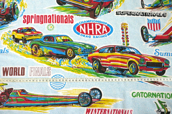 NHRA ホットロッド 北米ドラッグレース 70's ヴィンテージ ユーズドシーツ ベッドシーツ アメ車 USA