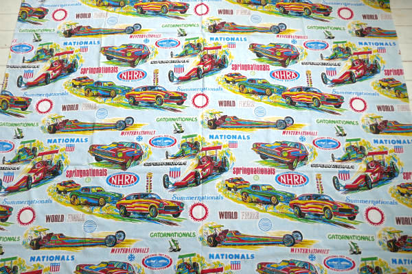 NHRA ホットロッド 北米ドラッグレース 70's ヴィンテージ ユーズドシーツ ベッドシーツ アメ車 USA