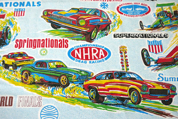 NHRA ホットロッド 北米ドラッグレース 70's ヴィンテージ ユーズドシーツ ベッドシーツ アメ車 USA