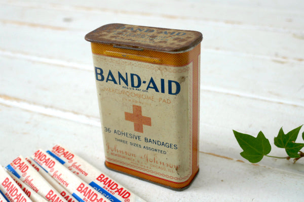 ジョンソン&ジョンソン バンドエイド ヴィンテージ OLD ティン缶 ブリキ缶 USA 救急箱