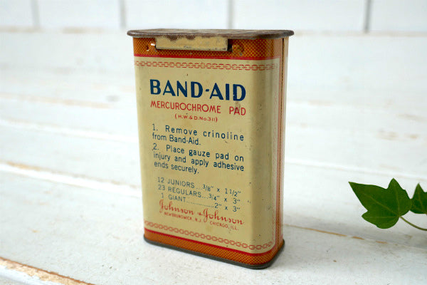 ジョンソン&ジョンソン バンドエイド ヴィンテージ OLD ティン缶 ブリキ缶 USA 救急箱