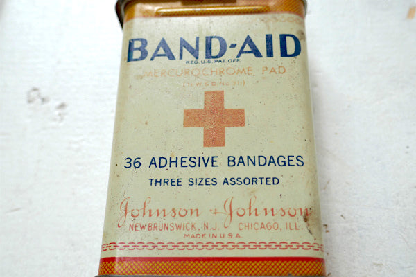 ジョンソン&ジョンソン バンドエイド ヴィンテージ OLD ティン缶 ブリキ缶 USA 救急箱