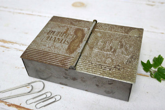 パークシャーマン US 輪ゴム&クリップ ビンテージ メタルケース オーガナイズ 仕切り 文房具