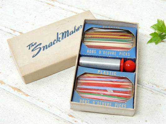 【Snack Master】デッドストック未使用・ヴィンテージ・型抜き&カラフル楊枝セット USA
