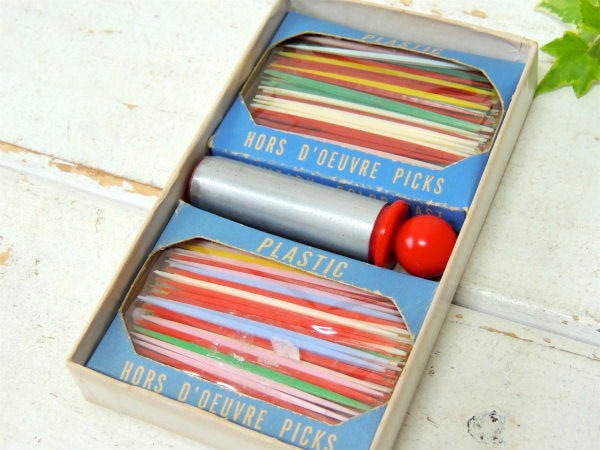 【Snack Master】デッドストック未使用・ヴィンテージ・型抜き&カラフル楊枝セット USA