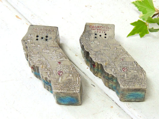 【CALIFORNIA】カリフォルニア州・メタル製・ヴィンテージ・ソルト&ペッパー・スーベニア品