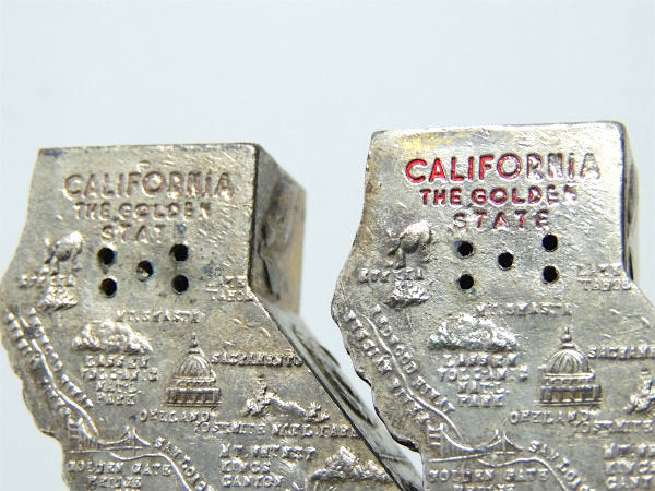 【CALIFORNIA】カリフォルニア州・メタル製・ヴィンテージ・ソルト&ペッパー・スーベニア品